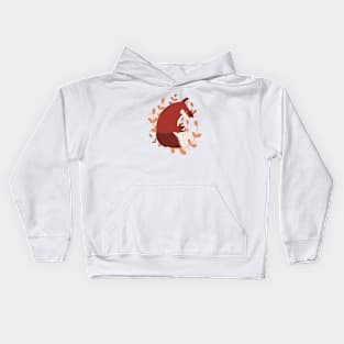 Fox sleeping among plants Kids Hoodie